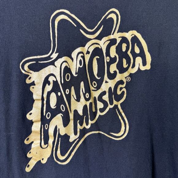 Amoeba Music Limited Edition Gold on Black Logo Graphic Fitted T-Shirt Size XS - Picture 8 of 11